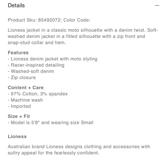 NWT Lioness Bella Denim Moto Jacket from Urban Outfitters - Picture 6 of 7